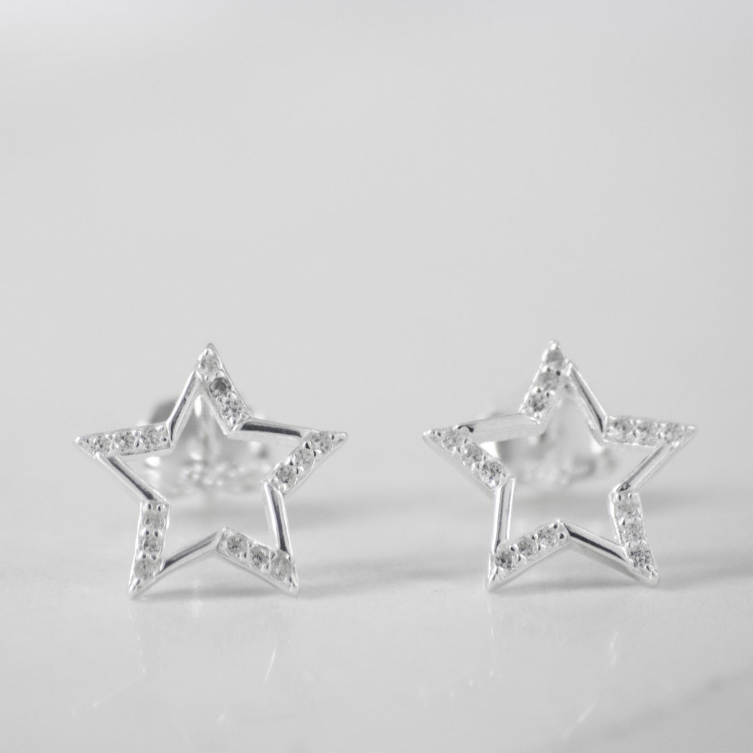 TOPO SILUETA ESTRELLA MICROCIRCONES