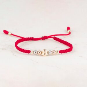 PULSERA TEJIDA 3 OROS 1 BALÍN FRANCÉS 8MM