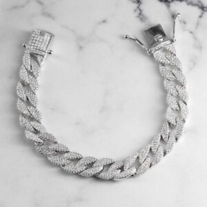 PULSERA CUBANA CIRCONES 10MM- 19CM