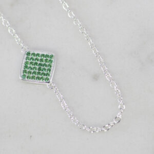 PULSERA JUEGO ROMBO CIRCONES ESMERALDA 15CM